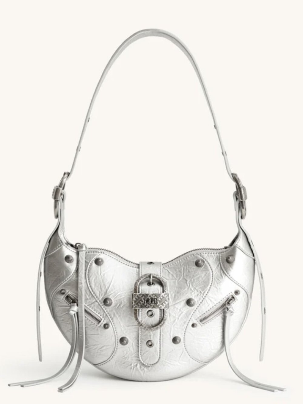 JW PEI Tessa Metallic Pleating Shoulder Bag - Silver